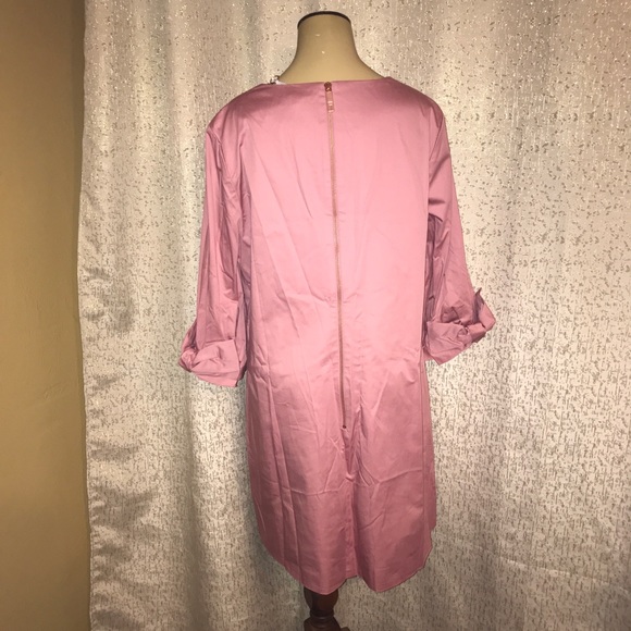 Ted Baker Dusty Pink Shirt Dress, Ted's Size 5/ U.S. Size 12, NWT - Picture 3 of 3